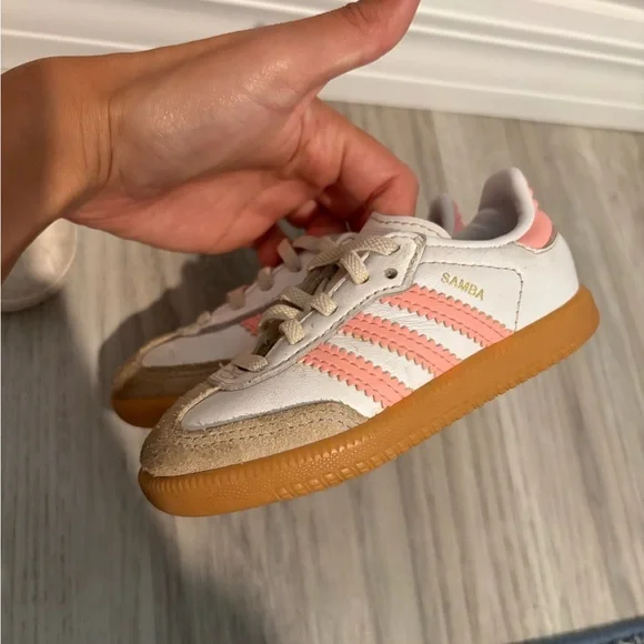 Adidas Kids Samba Pink and White Sneakers - Picture 2 of 4